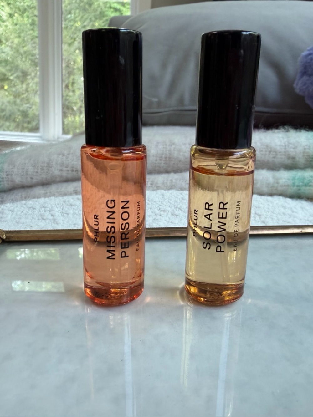 PHLUR bundle 2 travel size fragrances 🧡 Missing Person ☀️ Solar Power new unused